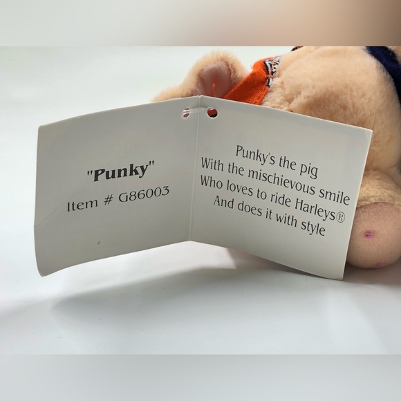 Harley Davidson "Punky” the Pig Bean Bag Plush Animal Toy With Original Tag - Picture 8 of 16